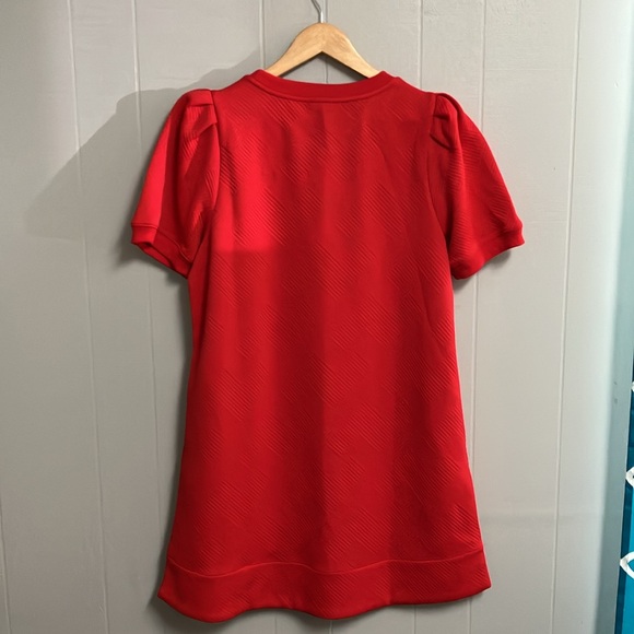 JODIFL Vibrant Red Textured Dress Large New with Tags - Picture 10 of 15